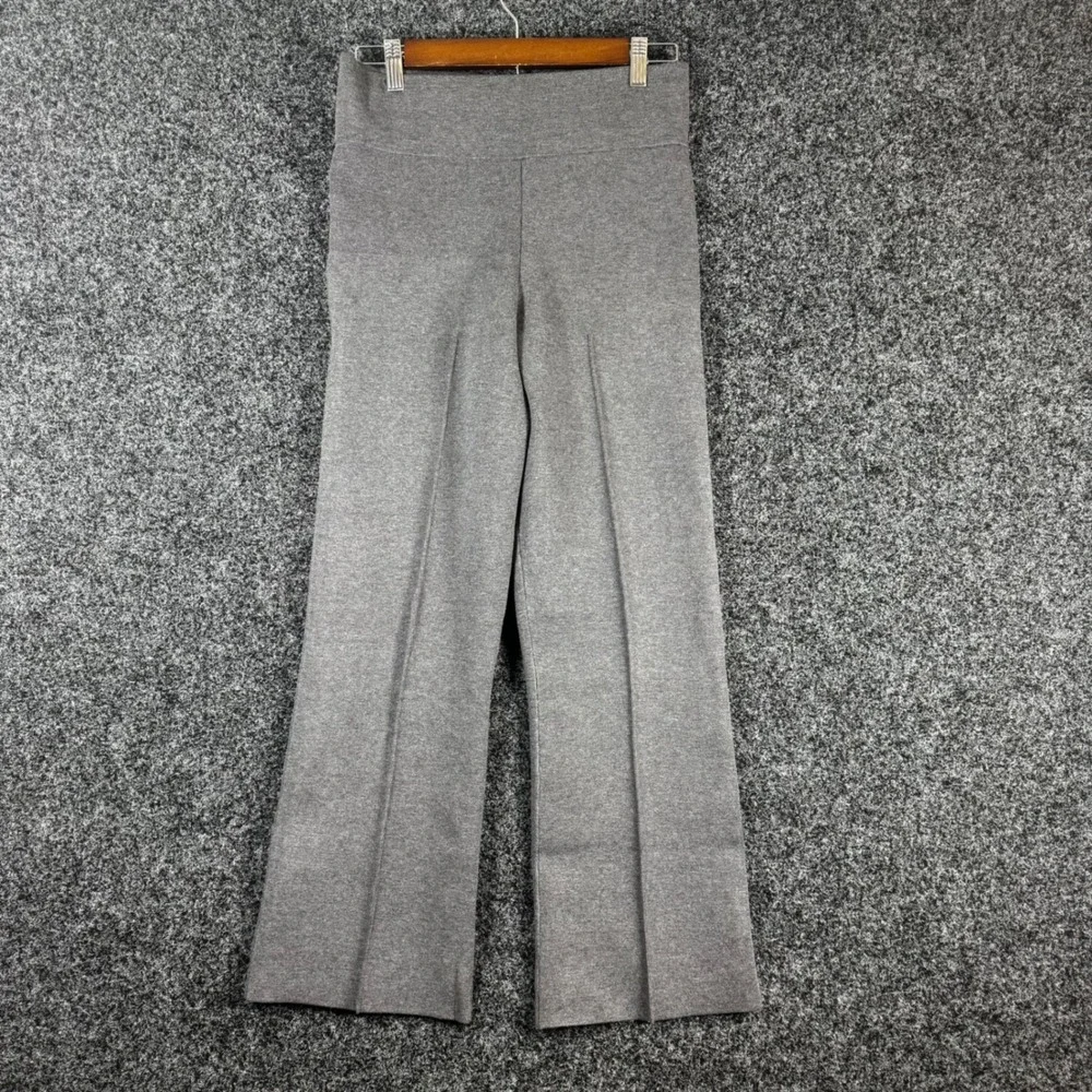 J.Crew Womens Gray Ponte Knit Wide Leg Pull On Pants High Rise Size M Heathered